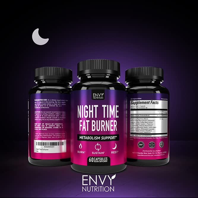 Night Time Fat Burner - Carb Blocker, Metabolism Booster, Appetite Suppressant