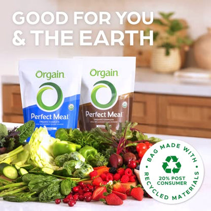 Orgain Organic Perfect Meal Replacement Protein Powder, Vanilla - 25g Plant Based Protein