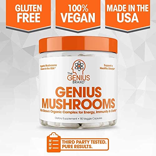 Genius Mushroom - Lions Mane, Cordyceps and Reishi - Immune System Booster