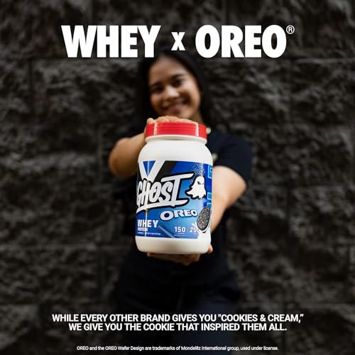 GHOST Whey Protein Powder, Oreo - 2LB Tub, 25G of Protein - Cookies & Cream Flavored