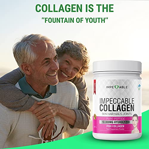 IMPECCABLE Collagen Premium 10.000 mg Pure peptide hydrolyzed Marine Collagen Powder