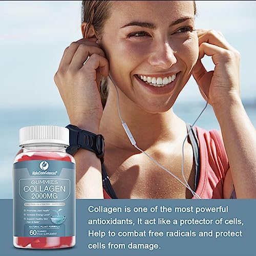 **New**Advanced Collagen Gummies 2000mg - Promote Skin Elasticity, Hair Growth, and Joint Health - Delicious Berry