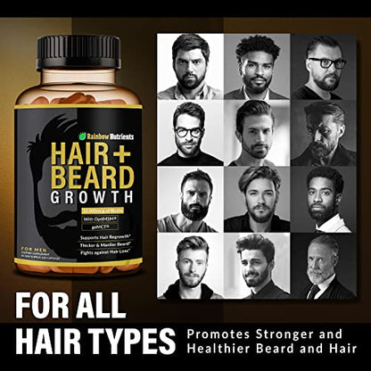 Rainbow Nutrients, LLC Hair + Beard Growth Vitamins for Men | Biotin 10,000mcg