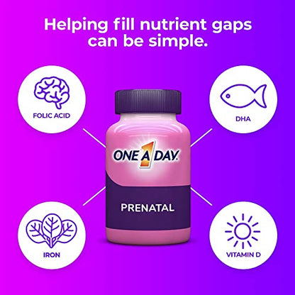 One A Day Women's Prenatal 1 Multivitamin including Vitamin A, Vitamin C, Vitamin D, B6, B12, Iron