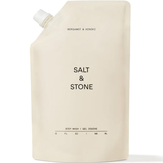 Salt & Stone Antioxidant-Rich Body Wash Refill Pouch - Bergamot & Hinoki | Cleanse