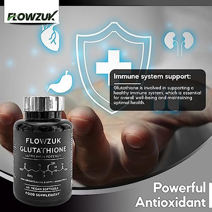 Glutathione Supplements Ultra High Strength 60 Easy to Swallow softgels with Added Vitamin C and Collagen