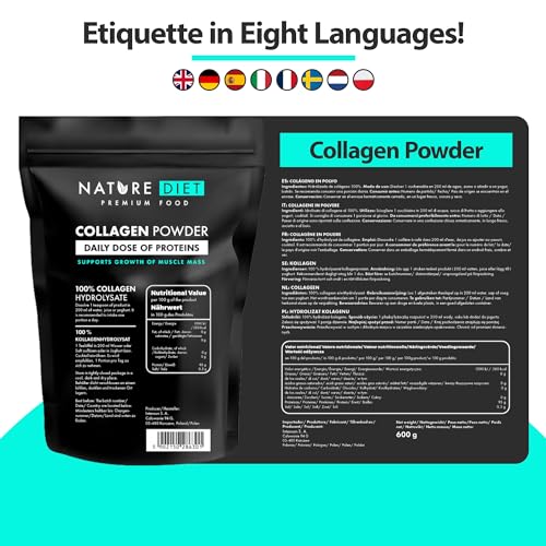 Nature Diet - Collagen Powder 600 g | Hydrolysate | Unflavored | Collagen Peptides | Source of Protein