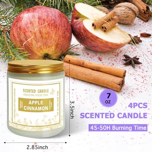 4 Pack Candles for Home Scented, Lavender & Cinnamon Candles Gifts for Women, 28 oz 200H Long