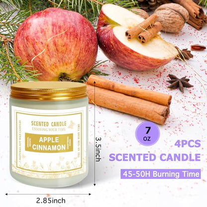 4 Pack Candles for Home Scented, Lavender & Cinnamon Candles Gifts for Women, 28 oz 200H Long