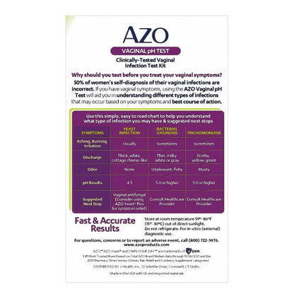 AZO Vaginal pH Test Kit, Clinically-Tested Vaginal Infection Test Kit, Fast & Accurate Results