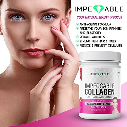 IMPECCABLE Collagen Premium 10.000 mg Pure peptide hydrolyzed Marine Collagen Powder