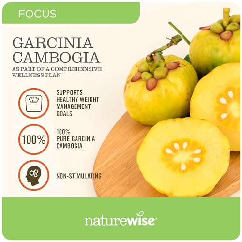 Naturewise Garcinia Cambogia with Pure Garcinia Cambogia Extract, 60% HCA Concentrati