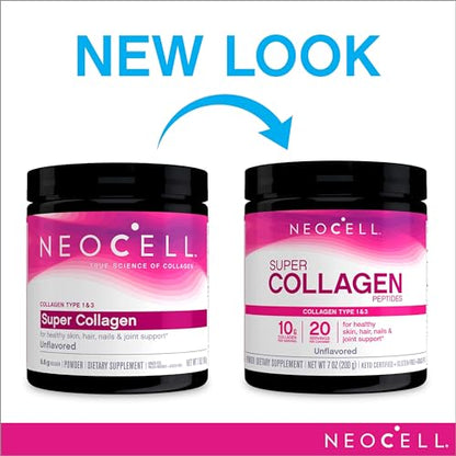 NeoCell Super Collagen Powder, 10g Collagen Peptides per Serving, Gluten Free