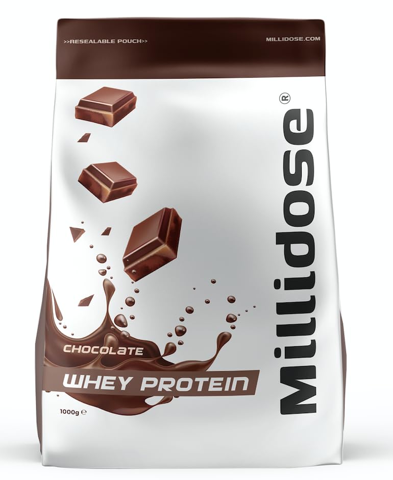 Millidose Chocolate Whey Protein Powder - 1kg of High-Protein Blend with 36g per Serving