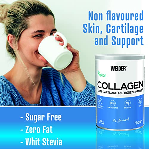 Weider Collagen. With Hyaluronic Acid, Magnesium and Vitamin C. 100% Peptan. Zero fat. Sugar zero. Keto.