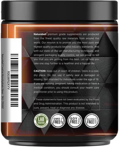 NatureBell Creatine Monohydrate Powder 500 Grams, 5000mg Per Serving