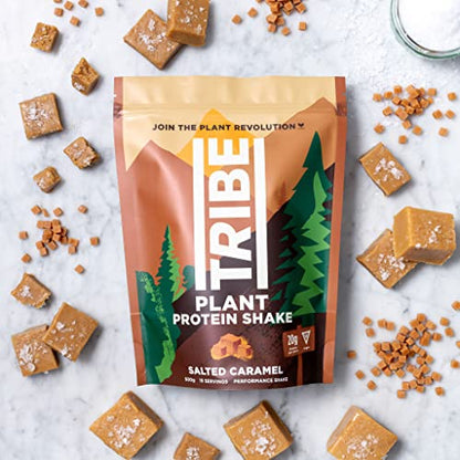 TRIBE Vegan Protein Powder - Salted Caramel - Pea and Rice Protein Blend - Vegan