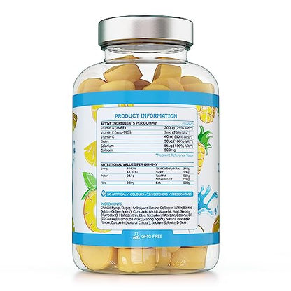 Collagen Complex - 90 Natural Pineapple Flavour Chewable Yummy Gummies