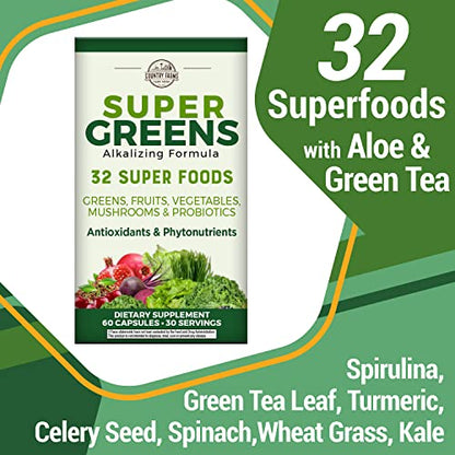 COUNTRY FARMS Super Greens Vegicaps, 32 Super Foods, Whole Food Supplement