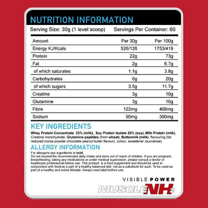 Muscle Nh2 Total Protein, Whey Protein Powder with Creatine Monohydrate and Glutamine Muscle Growth