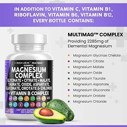 Magnesium Complex 2285mg with Glycinate Citrate Malate Oxide Taurate