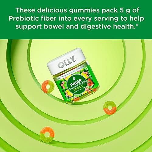 OLLY Fiber Gummy Rings, 5g Prebiotic Fiber, FOS (Fructo-oligosaccharides), Digestive Support