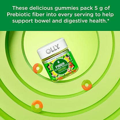 OLLY Fiber Gummy Rings, 5g Prebiotic Fiber, FOS (Fructo-oligosaccharides), Digestive Support