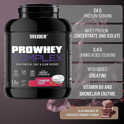 Weider ProWhey Complex (1,2kg) Strawberry-Yogurt Flavour. Formula Based on Whey Protein