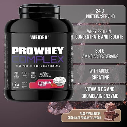 Weider ProWhey Complex (1,2kg) Strawberry-Yogurt Flavour. Formula Based on Whey Protein