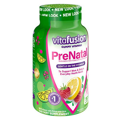 vitafusion PreNatal Gummy Vitamins, Raspberry Lemonade Flavored, Pregnancy Vitamins for Women