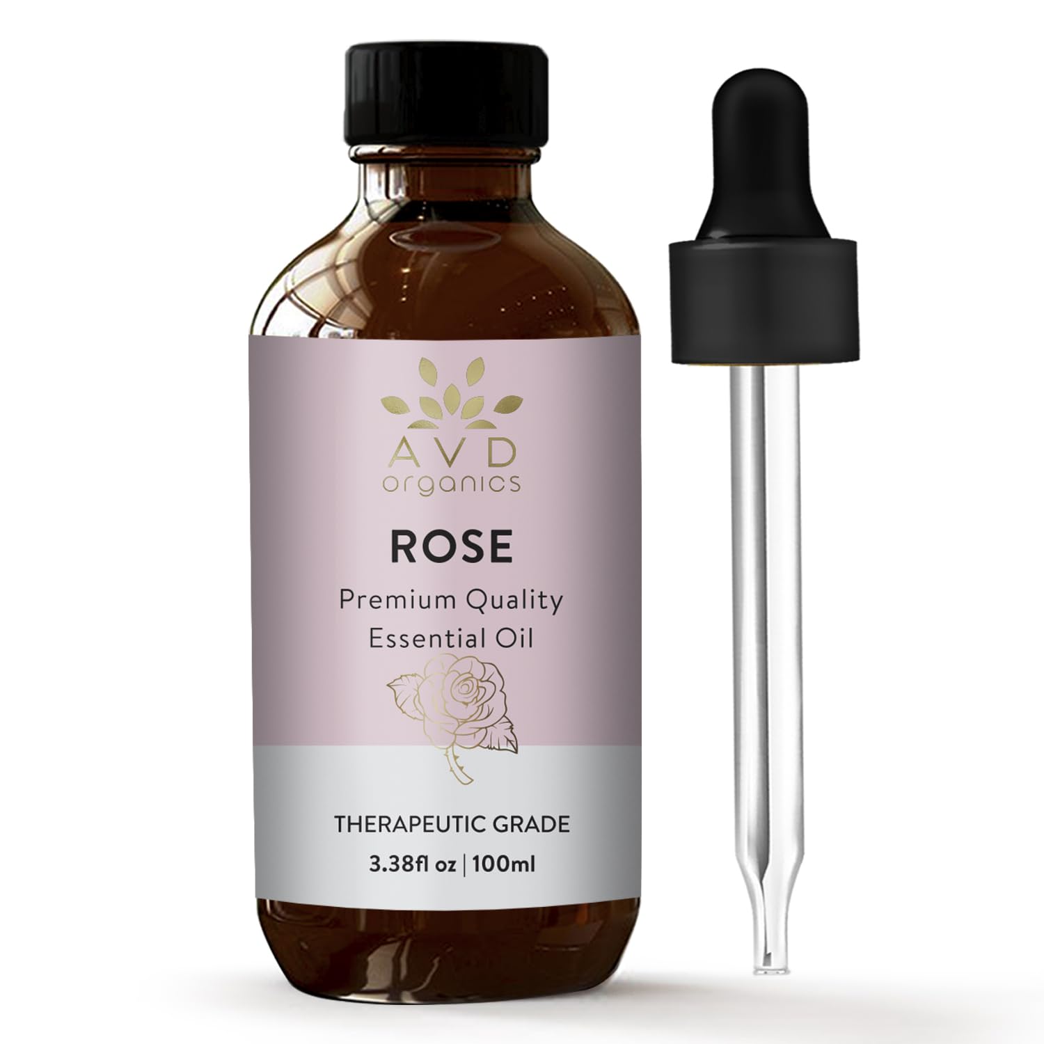 AVD Organics Rose Essential Oil for Diffuser - Premium Quality Therapeutic Grade Rose Oil