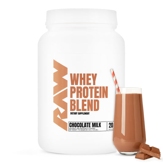 RAW Whey Protein Powder Blend, Chocolate Milk (20 Servings) - Grass-Fed Microfiltered 