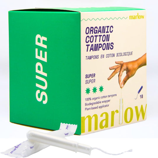 Award Winning 100% Organic Cotton Easy Glide Tampons with Compact Plant Based Applicator 