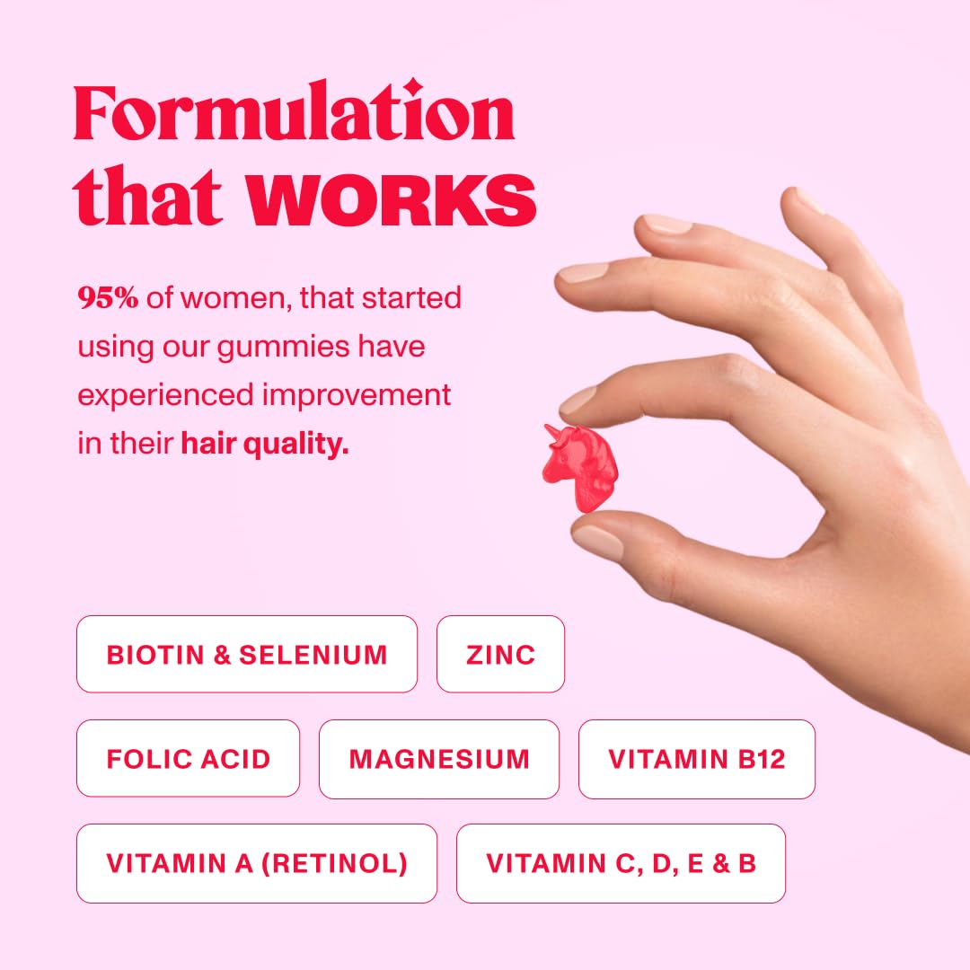 Bloom Robbins 60 Hair Gummies for Faster Hair Growth Vitamins for Women & 5000 MCG