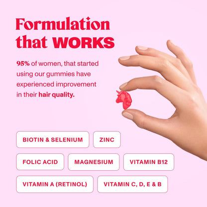 Bloom Robbins 60 Hair Gummies for Faster Hair Growth Vitamins for Women & 5000 MCG