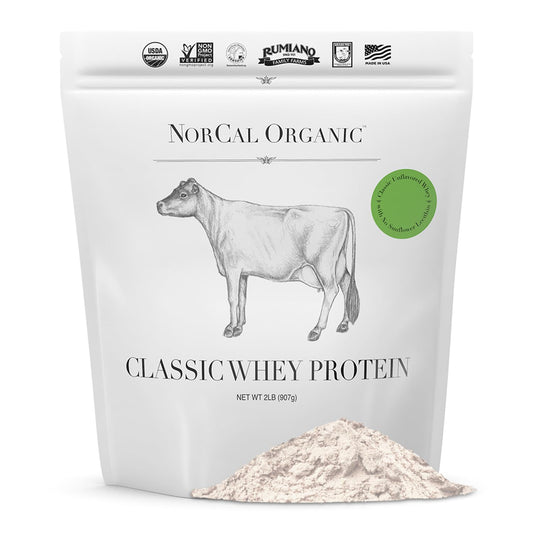 NorCal Organic Classic Whey Protein - 2lbs Bulk | 100% Grass-Fed & Finished