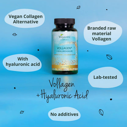 Vegavero Vegan Collagen Complex + Hyaluronic Acid | NO Additives | Vegan Collagen Powder Vollagen