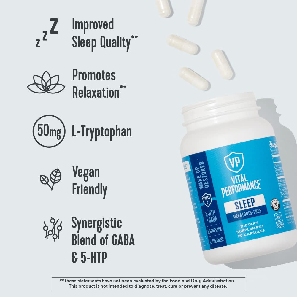 Vital Proteins Performance Sleep Capsules, Melatonin Free Supplement, NSF Certified