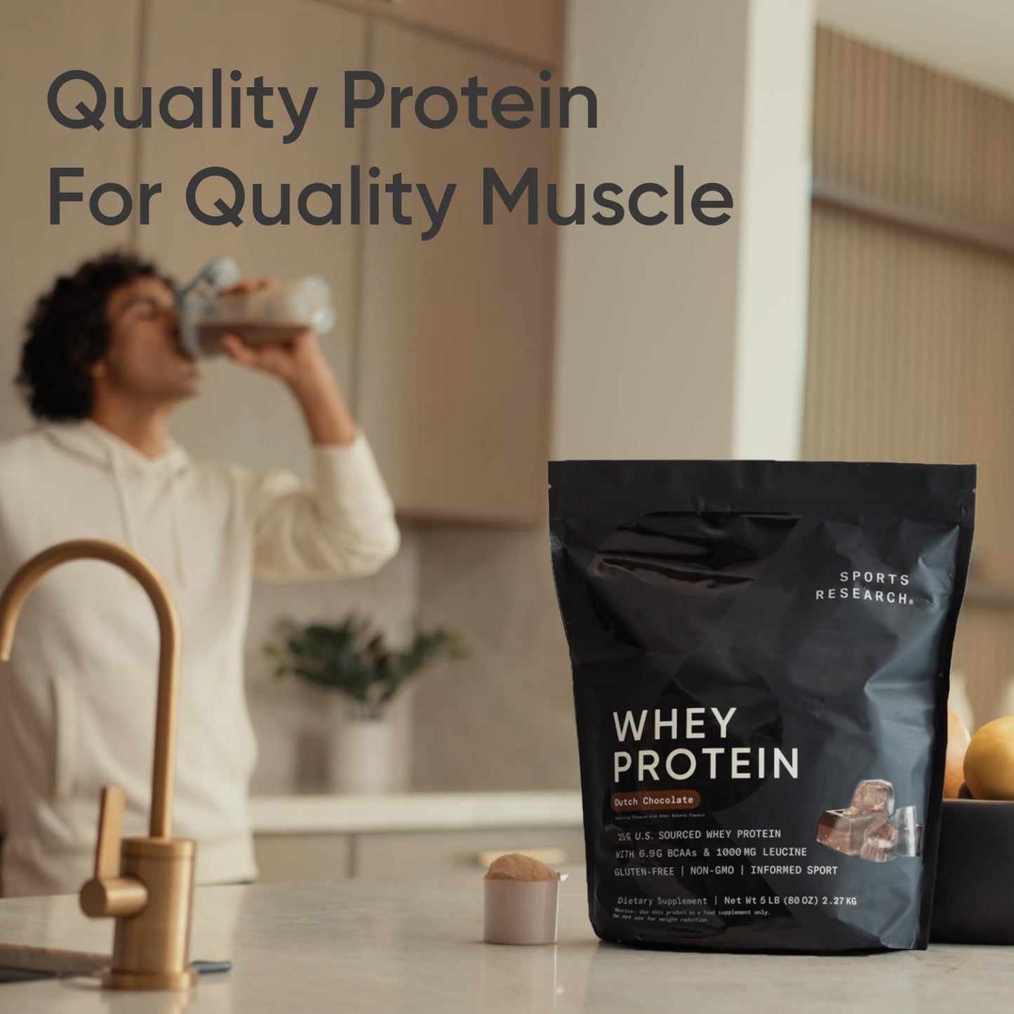 Sports Research Whey Protein - Sports Nutrition Whey Isolate Protein Powder