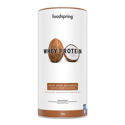 foodspring Whey Protein Powder Coconut – with 23g Protein for Muscle Building, Perfect Solubility, Made from Pasture Milk, Rich in BCAAs & EAAs - 750g