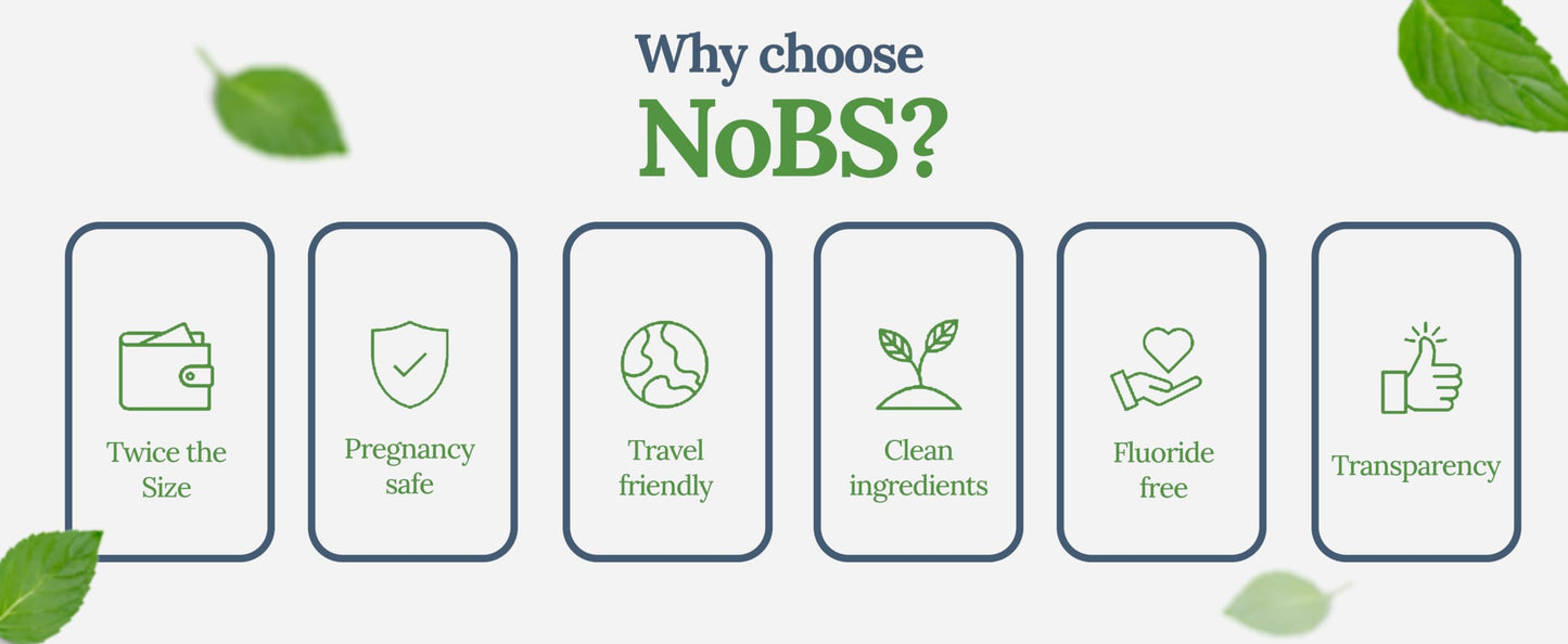 NOBS Toothpaste Tablets - Nano Hydroxyapatite, Flouride & Plastic Free, Eco & Travel