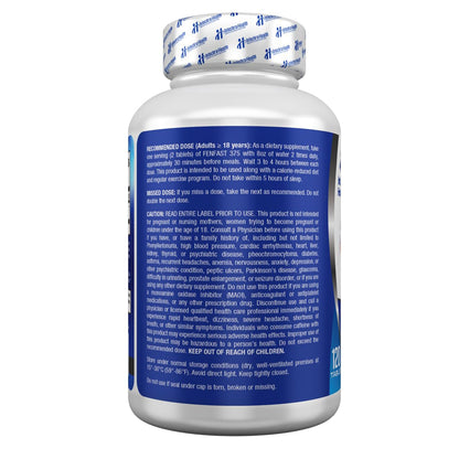 FASTCUT Fen►Fast Weight Management Supplement with Powerful Energy Boost 120 White Blue Tablets