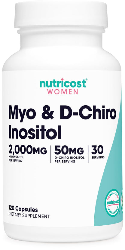 Nutricost Myo Inositol & D-Chiro Inositol for Women 2000mg, 120 Capsules, Myo & 50mg 