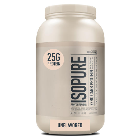 Isopure Unflavored Protein, 25g Whey Isolate, Zero Carb & Keto Friendly, 47 Servings