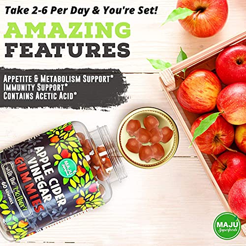 Apple Cider Vinegar Gummies with Mother - Weight Management & Detox - 2X Stronger