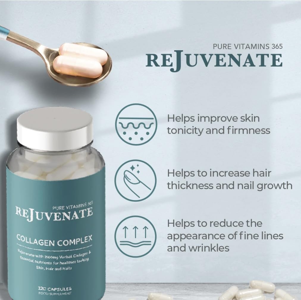 Rejuvenate premium Collagen Capsules - 2500mg High Strength Verisol Bovine Collagen Supplement