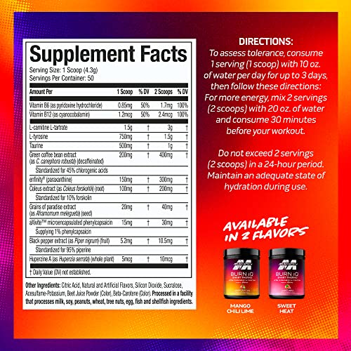 MuscleTech Burn iQ Smart Thermo Supplement Fueled with Paraxanthine Enhanced