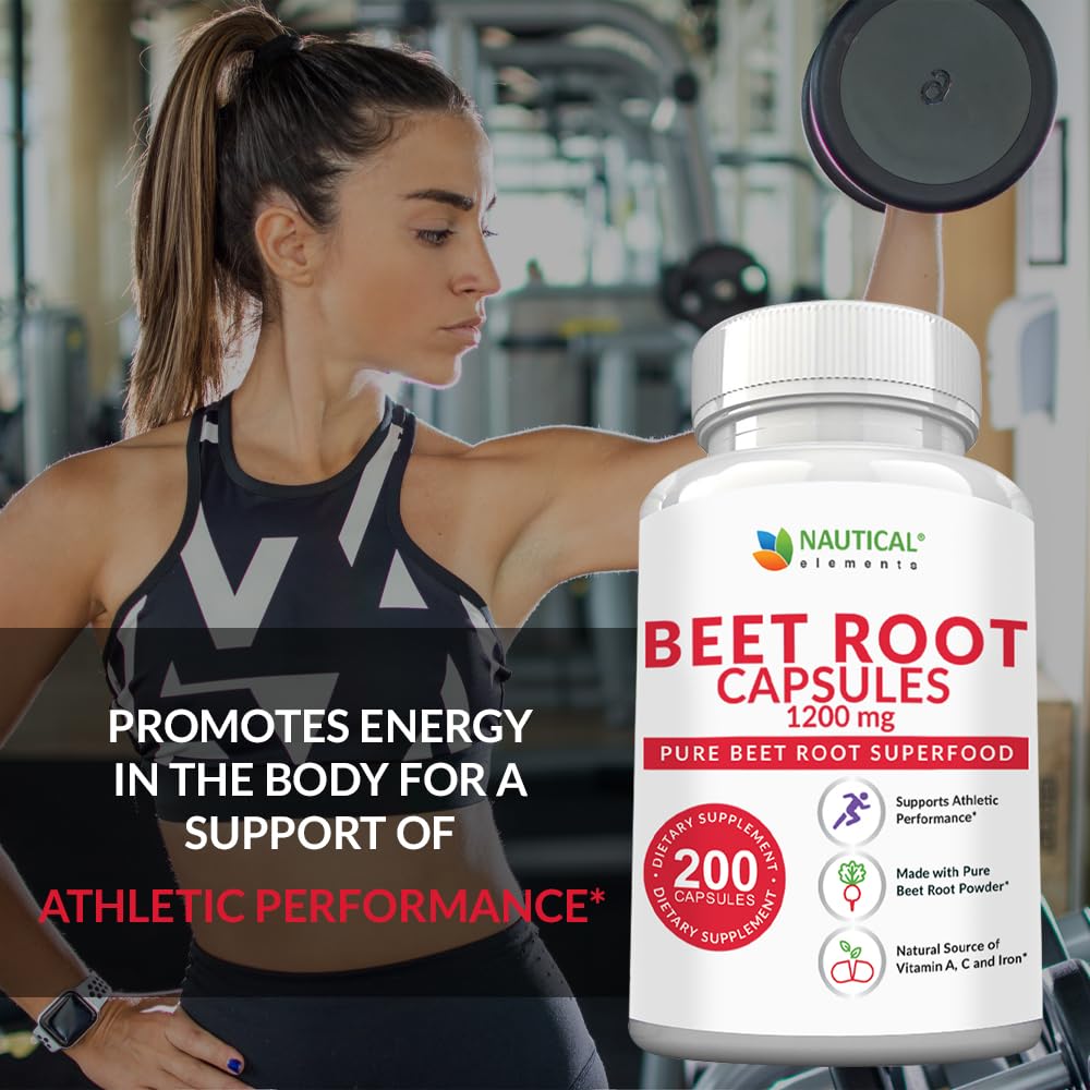 Beet Root Capsules - 1200mg Per Serving - 200 Beet Root Powder Capsules - Beetroot