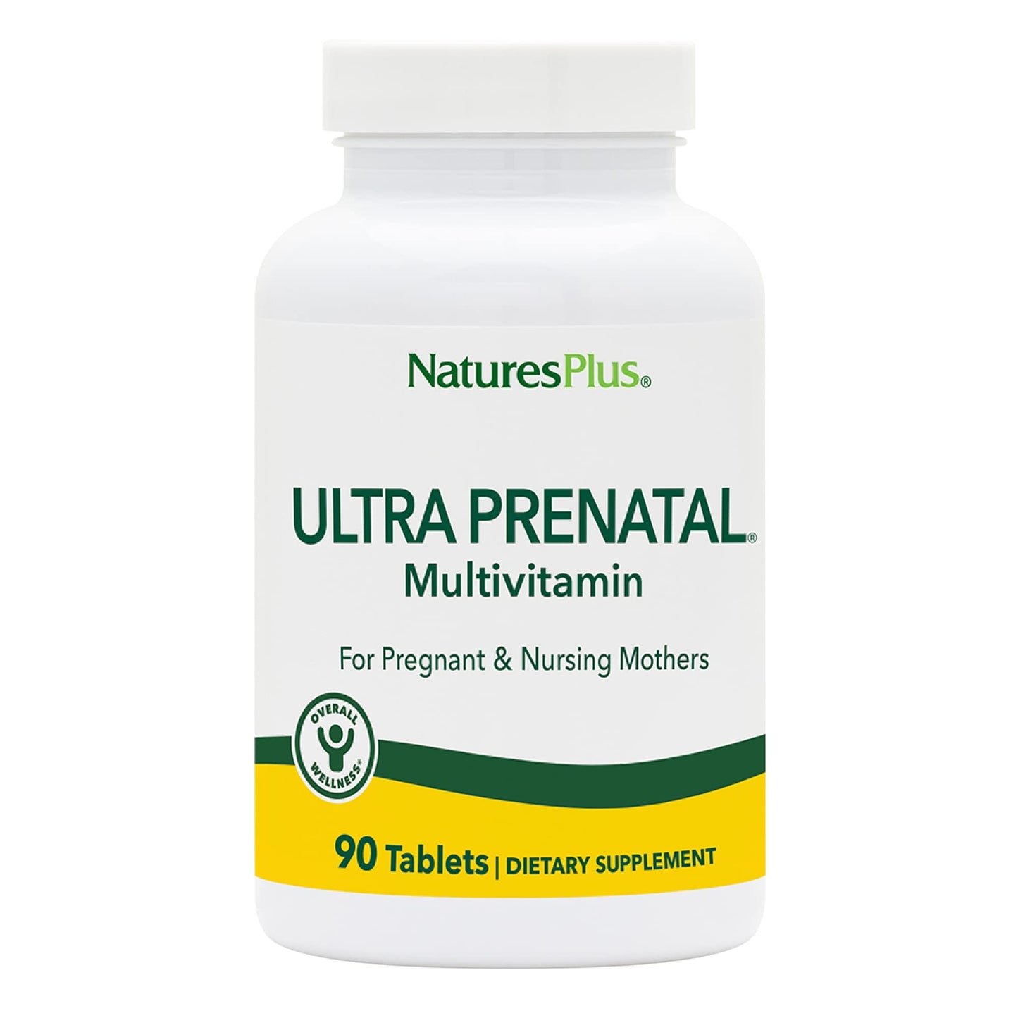 NaturesPlus Ultra Prenatal Multivitamin - 800 mcg Folate, 90 Vegetarian Tablets - Prenatal Supplement